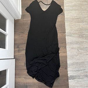 Short sleeve black maxi dress